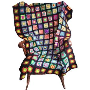 Granny square afghan multi-colored